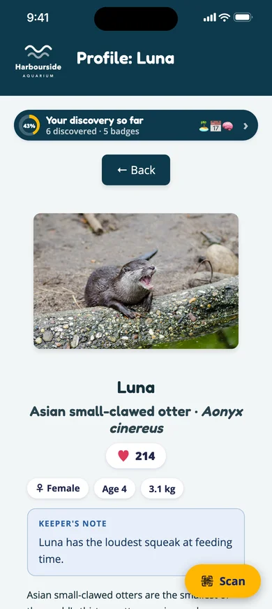 Luna the Asian small-clawed otter's profile