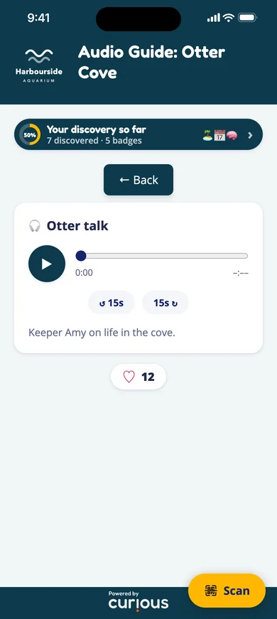 The Otter Cove audio guide player