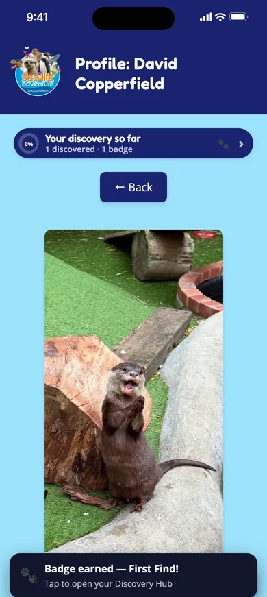 David Copperfield the otter's profile at Sealife Adventure